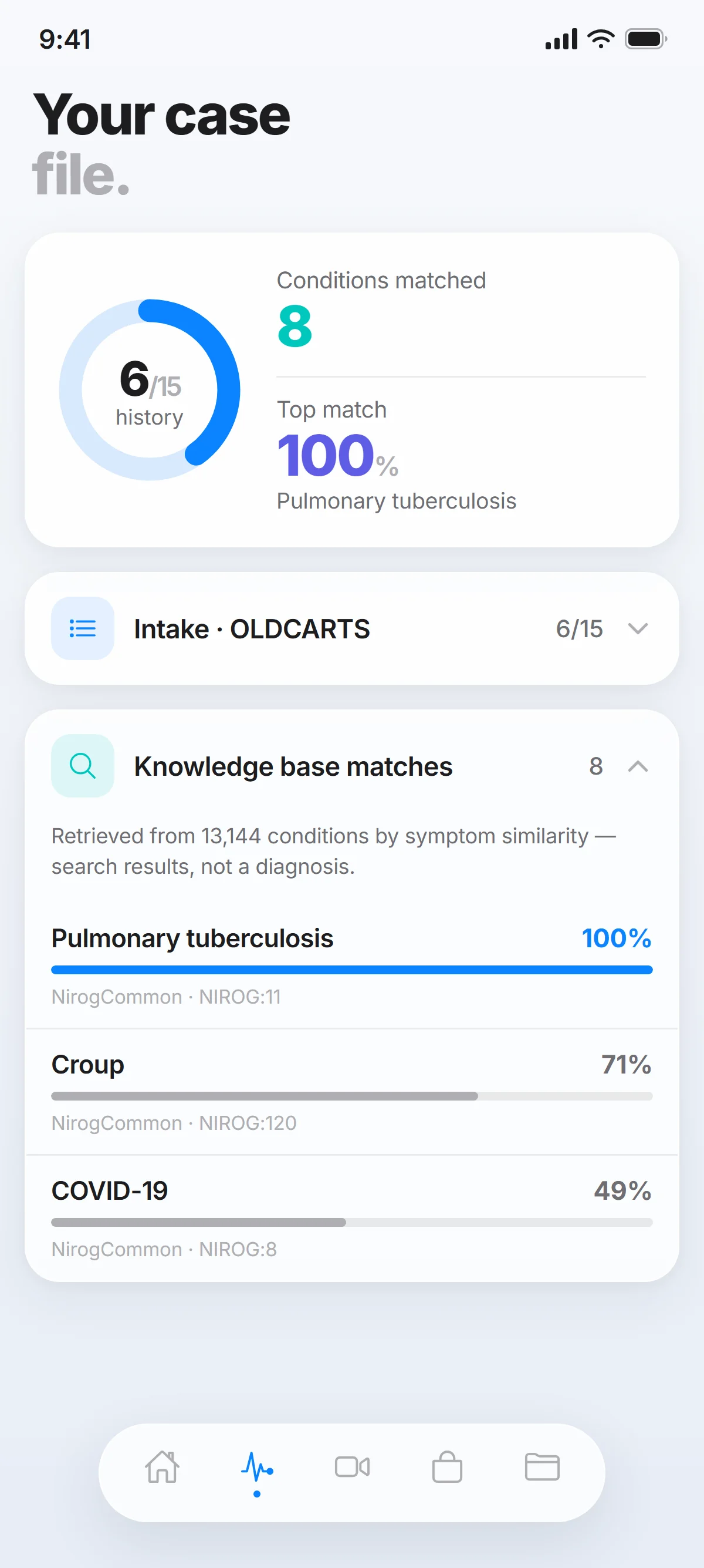 Case file with structured intake