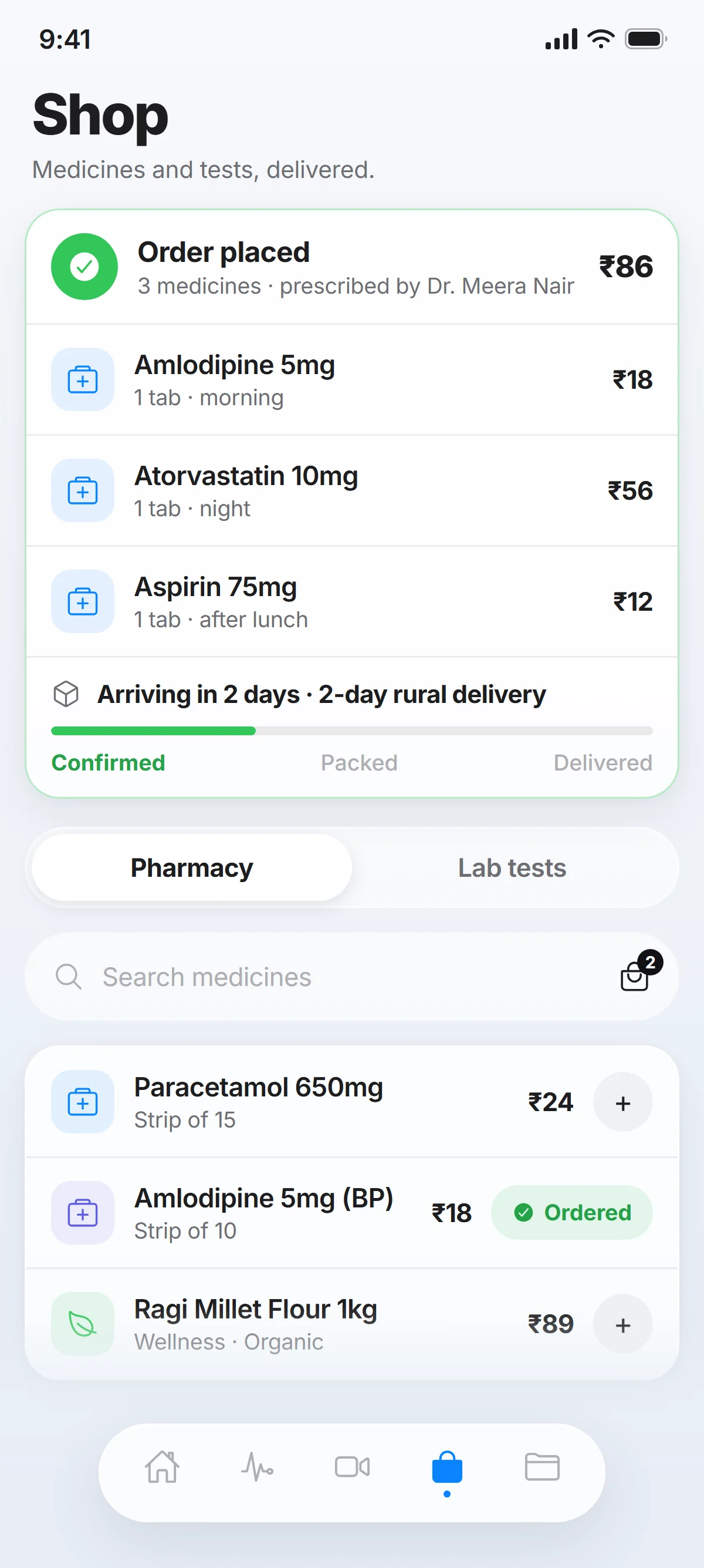 Pharmacy with prescription ordering