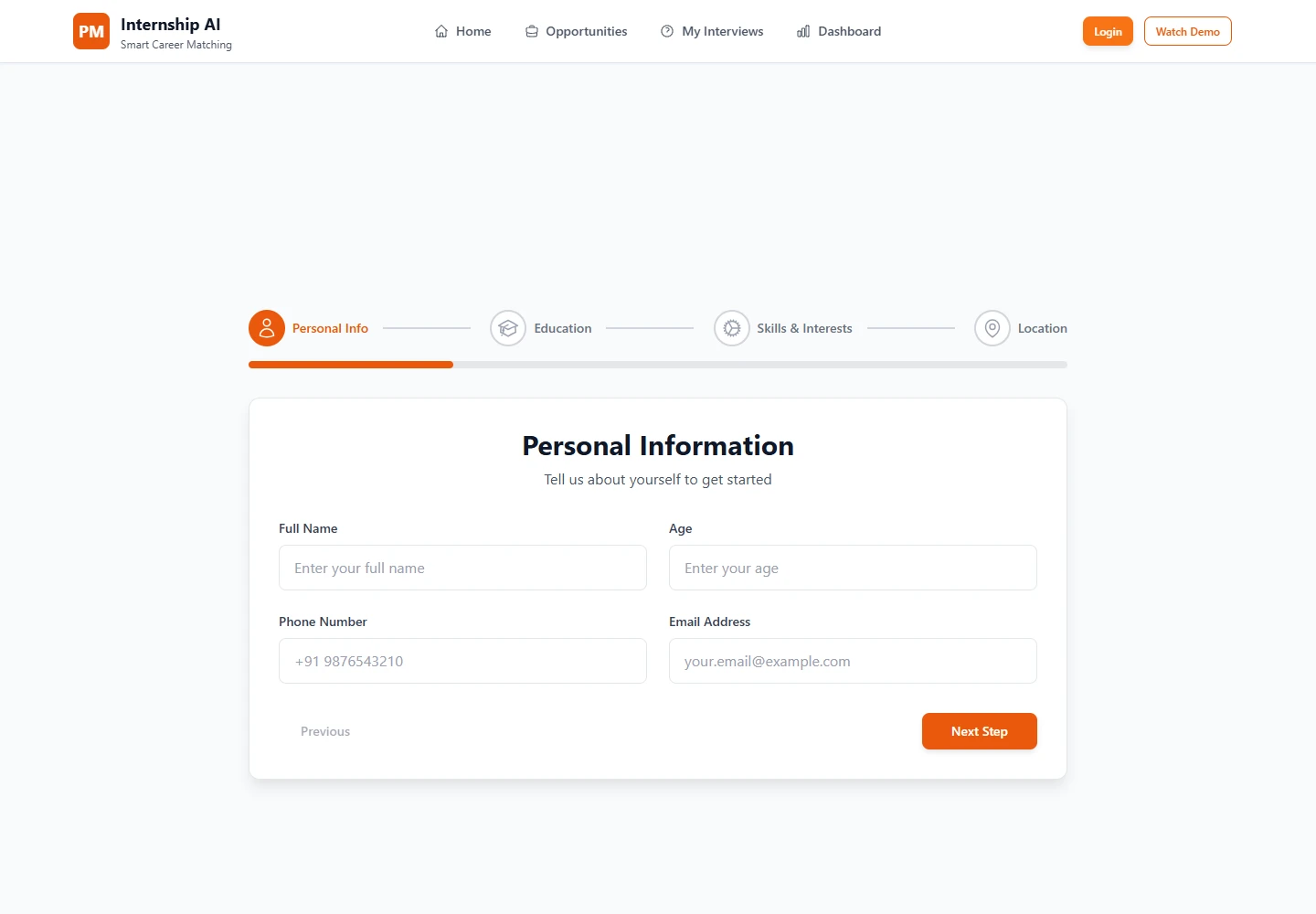 PM Internship AI: Candidate profile